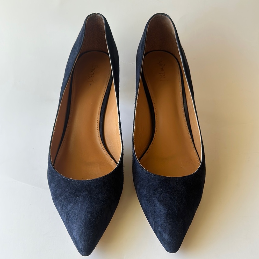 J. McLaughlin Blue Heels Sleek Suede Design